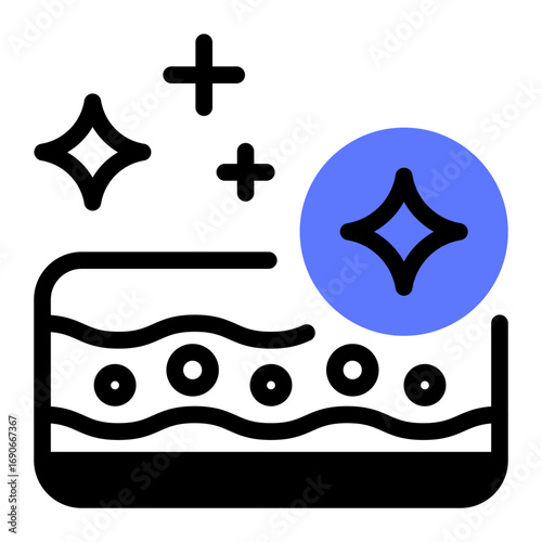 This Glowing skin icon is suitable for use in Skincare, Dermatology, and related fields.