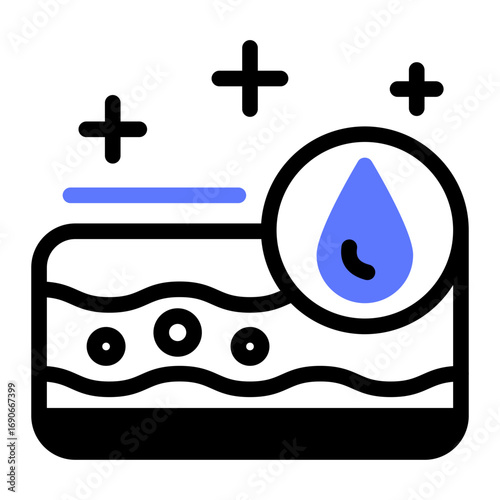 This Oily skin icon is suitable for use in Skincare, Dermatology, and related fields.