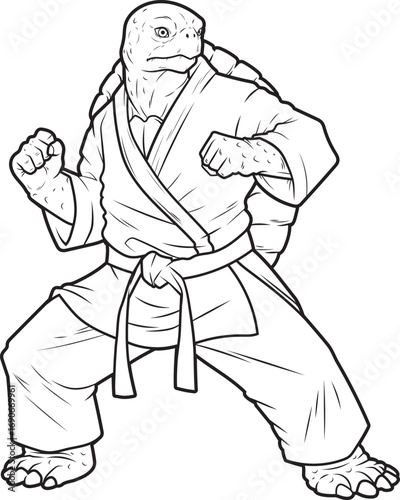Turtle Karate Martial arts Animal Vector Graphic ArtIllustration
