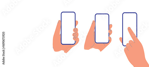 Hands Holding Smartphones Mockup Illustration