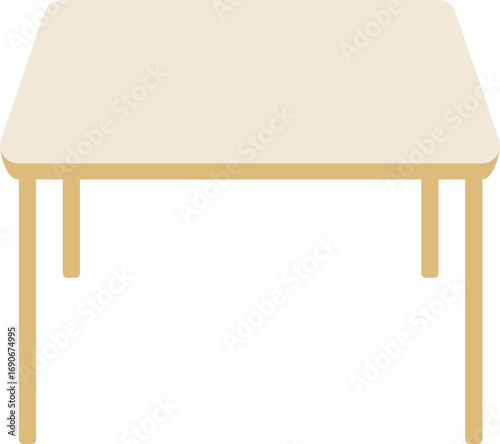 wooden table on white