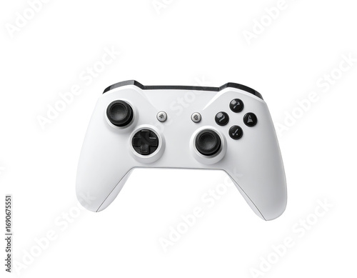 White video game controller with black accents (1)