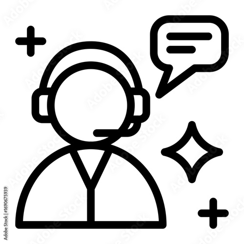 This Customer service icon is suitable for Manufacturing, Distribution, and related fields.