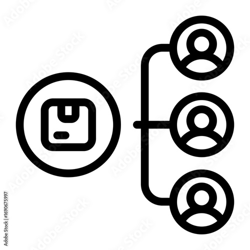 This Distribution icon is suitable for Manufacturing, Distribution, and related fields.