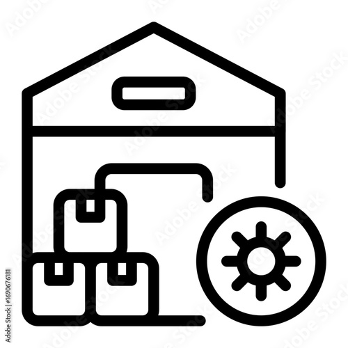 This Warehouse management icon is suitable for Manufacturing, Distribution, and related fields.