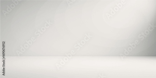 Empty metallic room with white walls and a gray floor