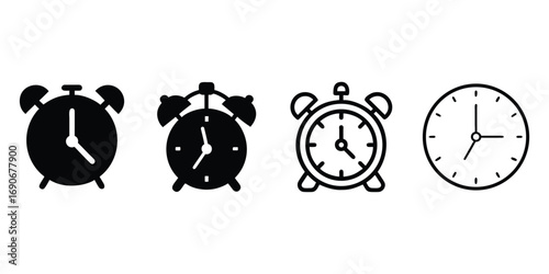 Four Different Timekeeping Icons for Design Purposes