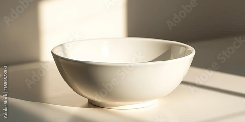 Gleaming white ceramic plate, harshly sunlit, stark shadows,  product photography,  clean