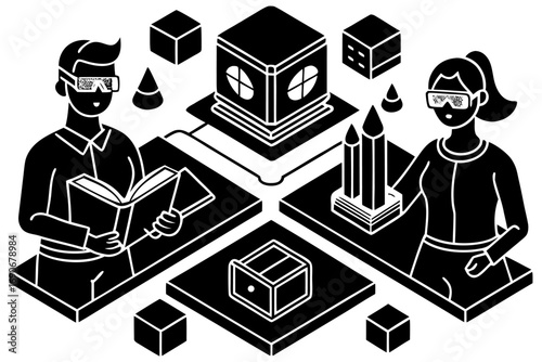 vector illustration of a set of images