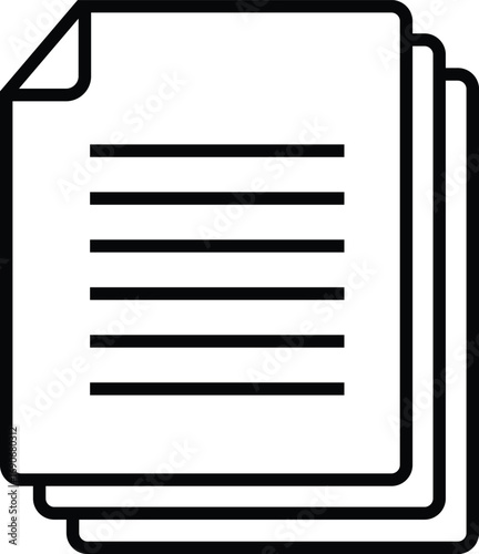 Stack of documents icon representing paperwork and information records vector