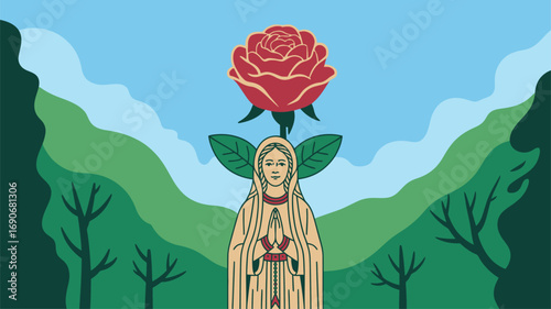 Mare de Déu de Meritxell Patron Saint Day Andorra Illustration