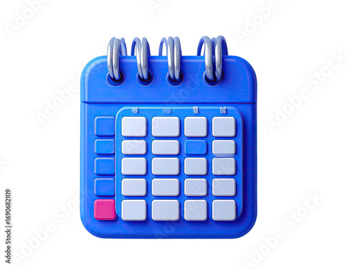 3D render of a blue calendar icon