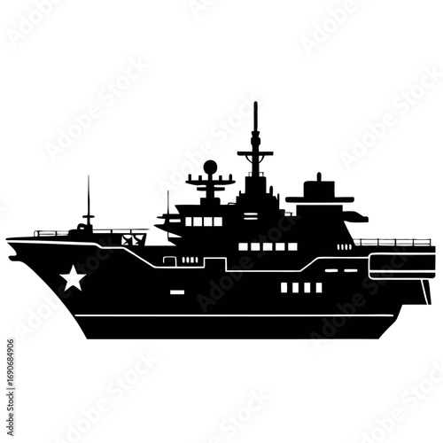 black and white ship