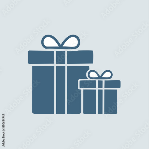 Simple Gift Icons Two Presents Vector Illustration