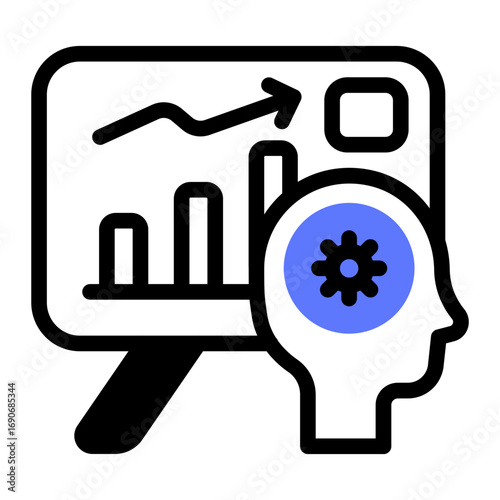 This Business intelligence icon is suitable for Manufacturing, Distribution, and related fields.