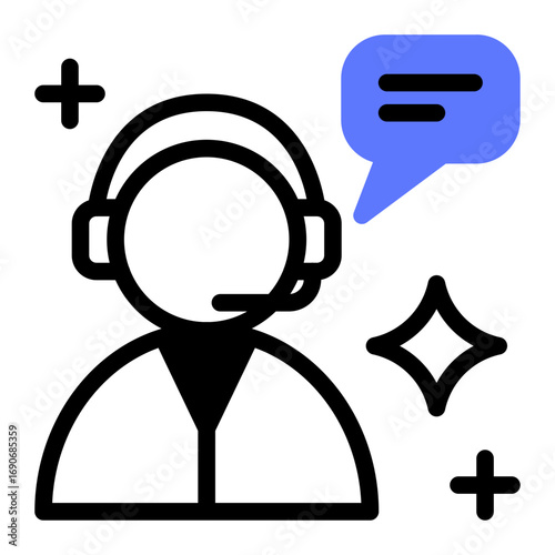 This Customer service icon is suitable for Manufacturing, Distribution, and related fields.