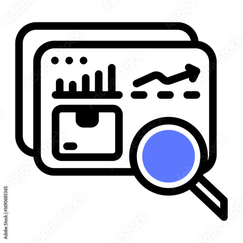 This Data analytic icon is suitable for Manufacturing, Distribution, and related fields.