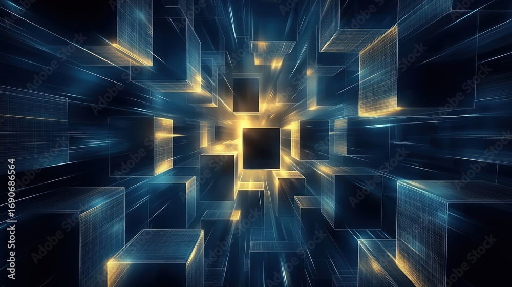 Obraz premium Abstract Geometric Network