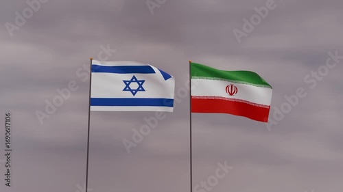 israel vs iran flag waving cloudy raining background wallpaper israeli palestine war crisis middle east yemen politic government military usa america gaza jerusalem attack agreement israel vs iran 