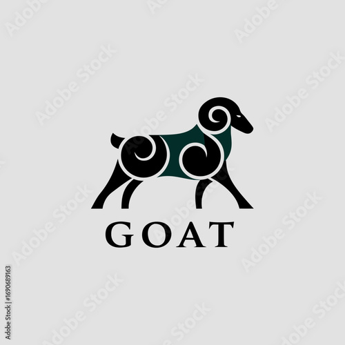 Stylized Goat Logo — Minimal Vector Emblem