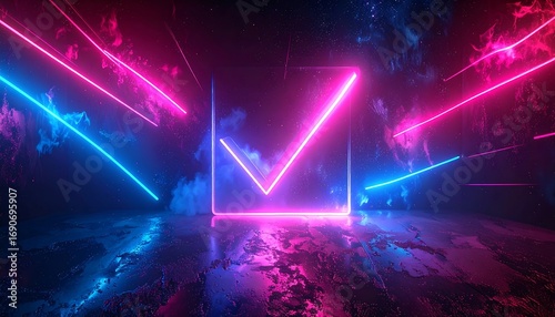 Neon light abstract scene