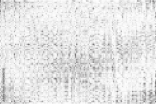 Grunge halftone gradient texture. Faded grit noise background. Sandy gritty wallpaper. Retro pixelated backdrop. Black and white anime or manga comic overlay. Vector graphic design textured halftone