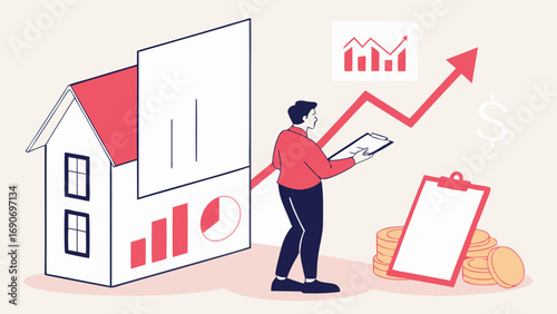 Financial Growth Real Estate Investment Upward Trend Data Analysis Business Success Home Ownership Property Market Economic Growth Financial Planning Investment Strategy Wealth Building Profit Home S.