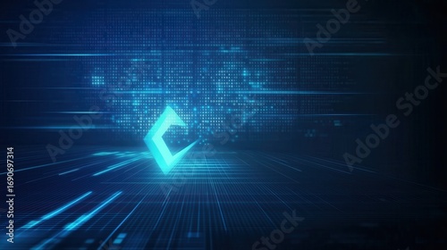Digital Abstract with Glowing Logo