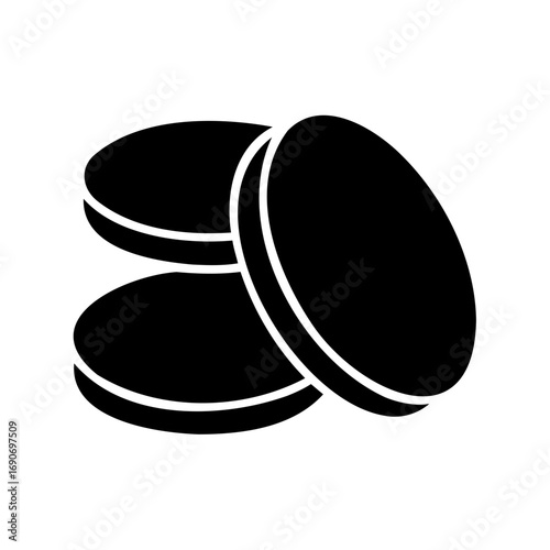 Stylized Black and White Image of Stacked Coins or Tokens Illustration