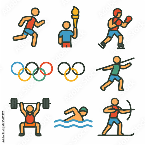Olympic Games Icon Set Vector
