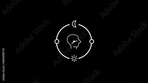 Circadian Health White Line Animation , Alpha Ransparent Video