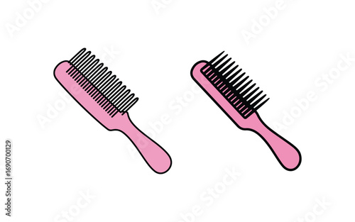 pink comb isolated on white