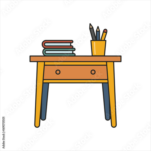 office desk with a pencil