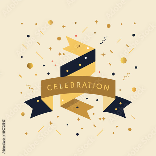 Gold celebration border, banner