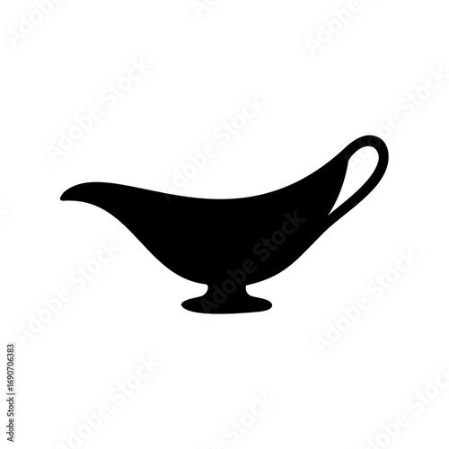 Silhouette of a sauce boat for gravies and special condiments serving