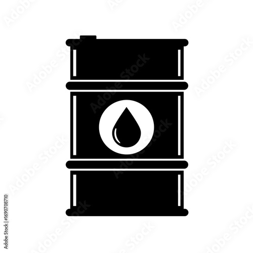 Industrial Oil Barrel with Drop Symbol Icon