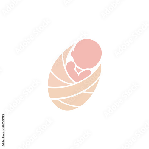 Newborn Baby Swaddled in Blanket
