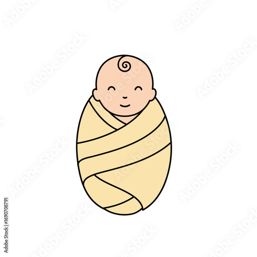 Swaddled Baby Illustration