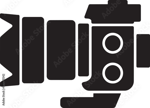 Sleek Camera Silhouette Capturing Moments with Precision Lens Photography Equipment Icon