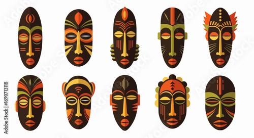 African Tribal Masks - Diverse Collection of Art.