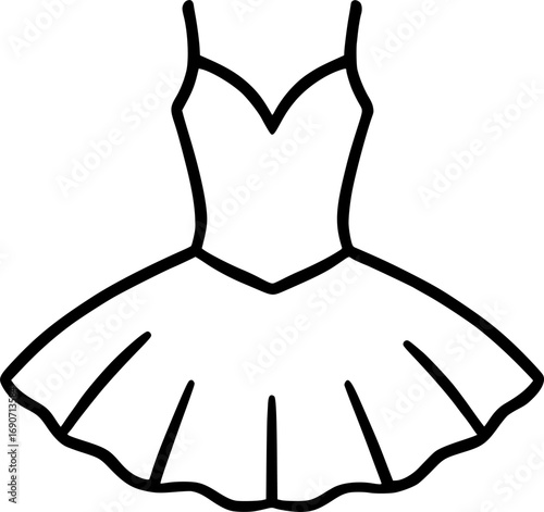 Monochrome vector of a ballerina’s tutu, minimal poster-ready design. Minimalist illustration for ballet, dance, performance, choreography, and modern creative projects