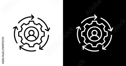 Resource Utilization White Icon Set Design