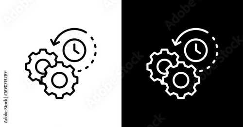 Operational Efficiency White Icon Set Design