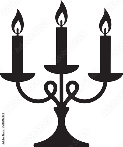 Candelabra Silhouette Vector Illustration for Decorative Lighting and Home Decor