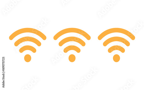 Wi-Fi Connectivity A Trio of Signals Representing Strong Wireless Access