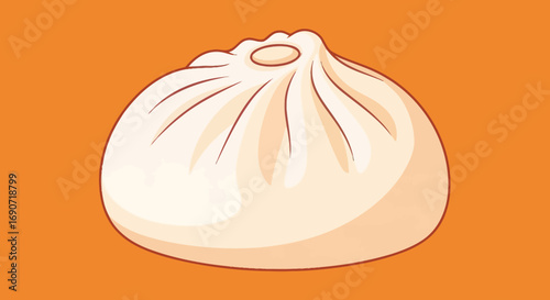 Delicious Steamed Bao Bun Dumpling.