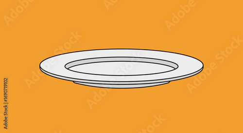 White ceramic plate round shape shallow depth.