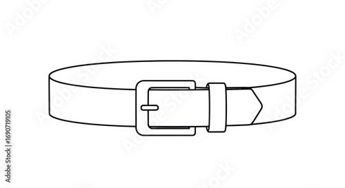 Simple white belt with a square buckle for trousers or pants.