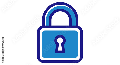 Simple blue padlock icon for security and privacy.