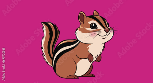 Adorable cartoon chipmunk illustration.